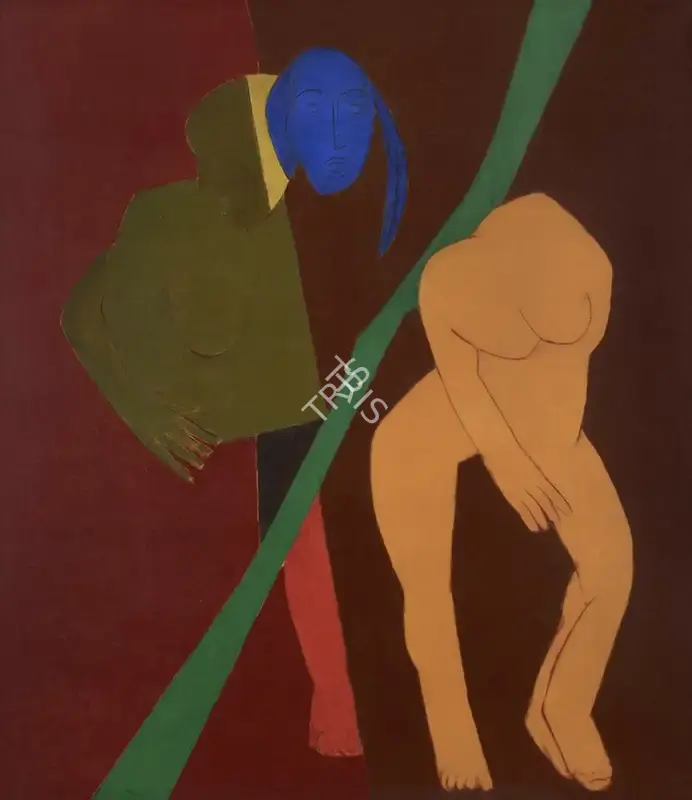 Tyeb Mehta (Artist), Untitled (Diagonal), 1973, Painting