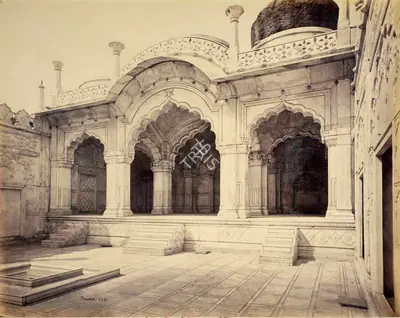 Samuel Bourne (Photographer), Moti Masjid. Red Fort, Delhi, 1865, Antiquarian Photograph