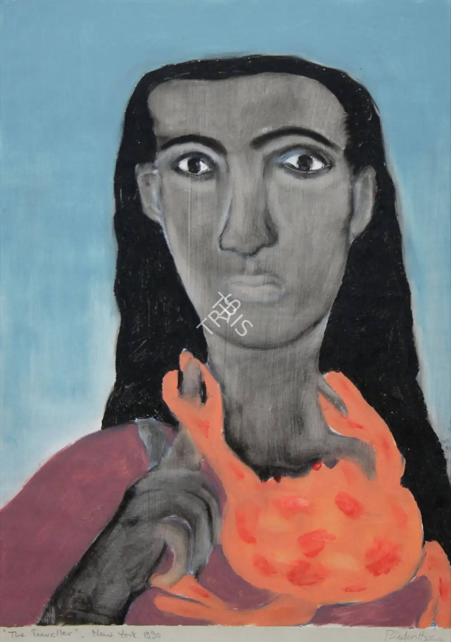 Rekha Rodwittiya (Artist), The Traveller: New York, 1990, Painting