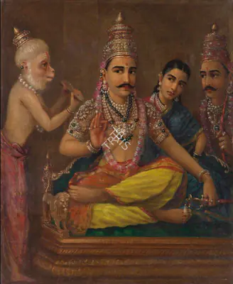 Raja Ravi Varma (Artist), Hanuman's Discourse, 1870, Painting