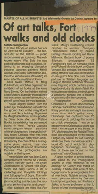 Satish Nandgaonkar (Reporter), Of Art Talks, Fort Walks And Old Clocks, 1995, Newspaper Clipping