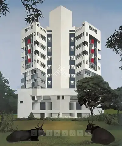Shibu Natesan (Artist), Building India, 2002, Painting