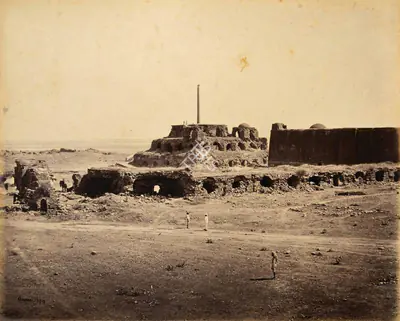 Samuel Bourne (Photographer), The "Lat" or stone Pillar raised by Feroze Shah., 1865, Antiquarian Photograph