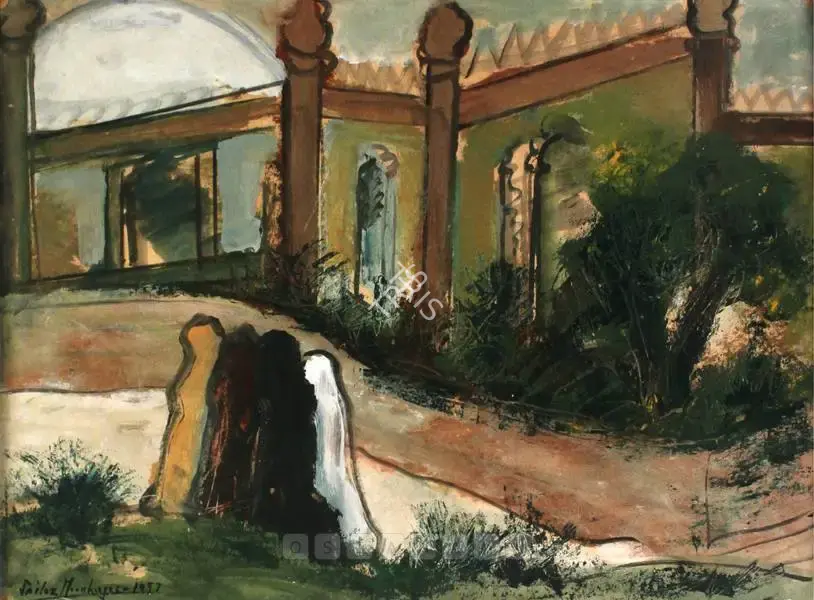 Sailoz Mookherjea (Artist), On The Way To Nizamuddin, 1957, Painting
