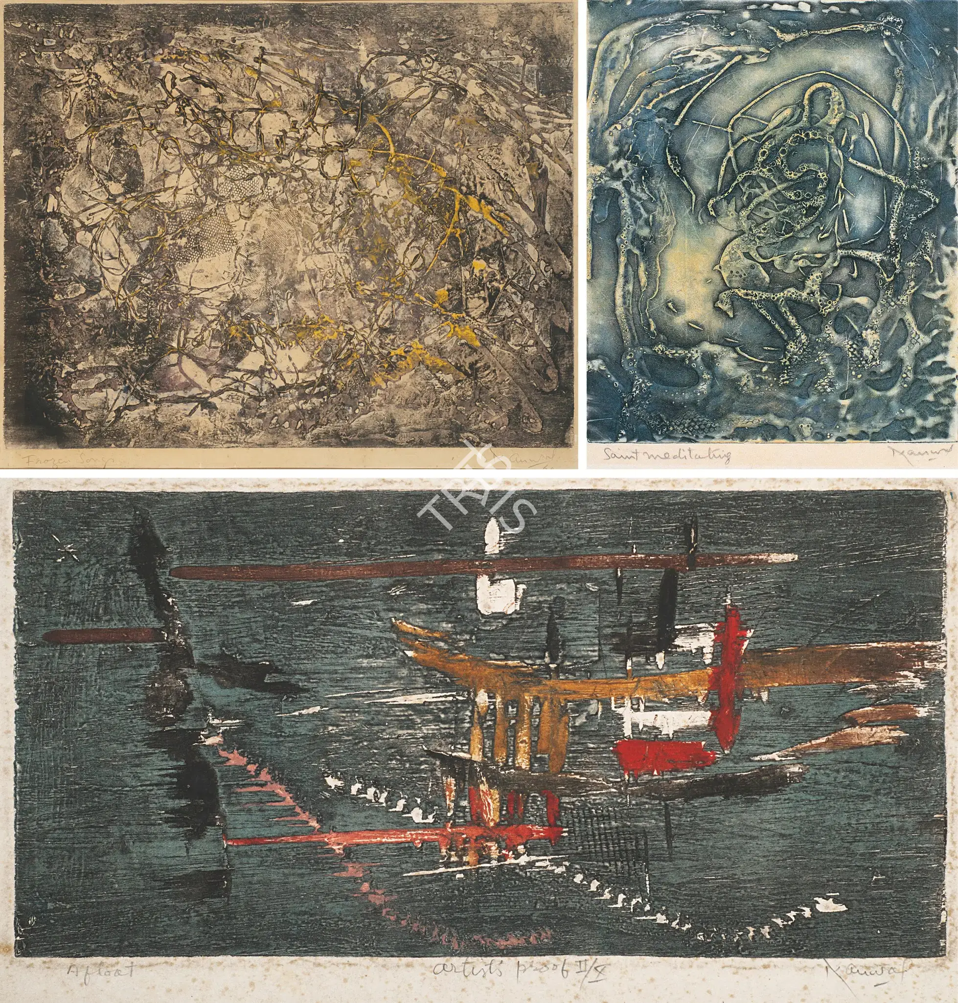 Kanwal Krishna (Artist), Frozen Songs, 1960, Graphic Art