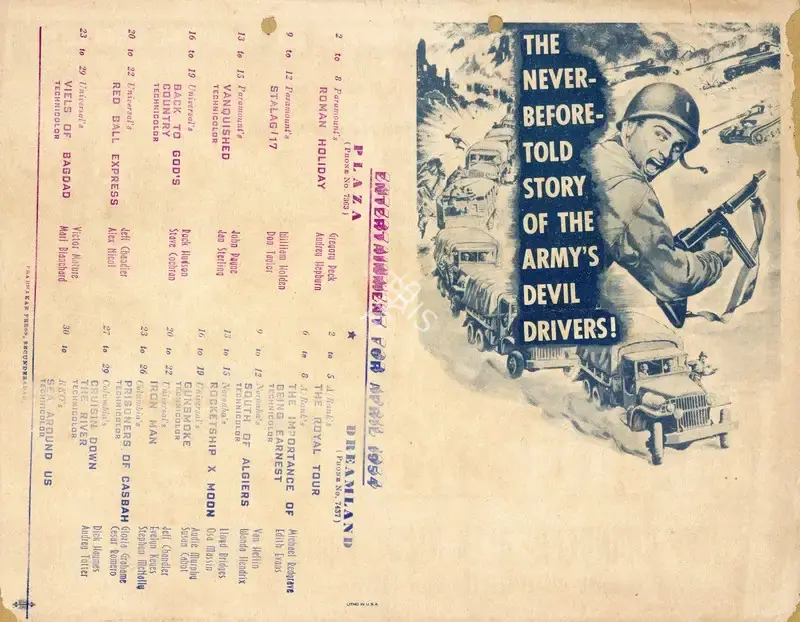 Budd Boetticher (Director), The Red Ball Express, 1952, Handbill