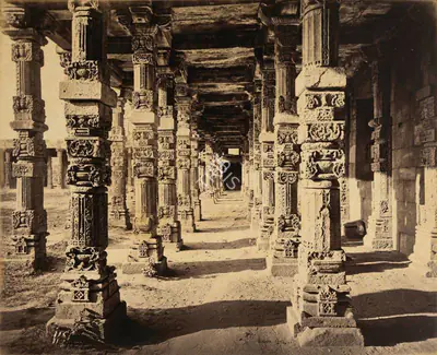 Samuel Bourne (Photographer), Interior View of the Eastern Colonnade, 1865, Antiquarian Photograph