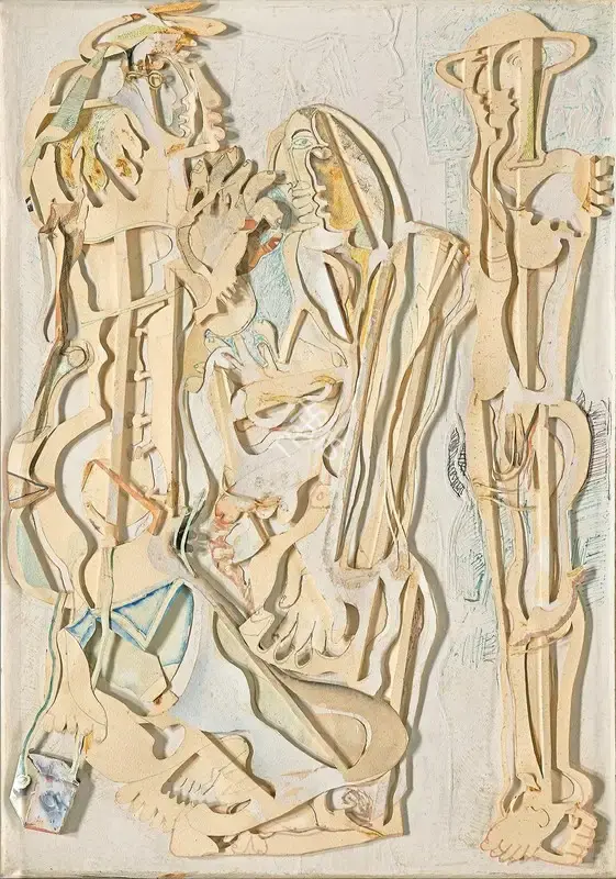 Mohan Samant (Artist), Tourists of Abhigonda, 1978, Painting