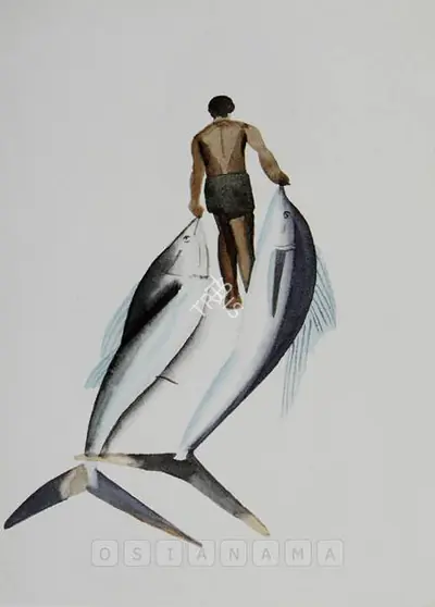Shibu Natesan (Artist), Fish, 2001, Painting