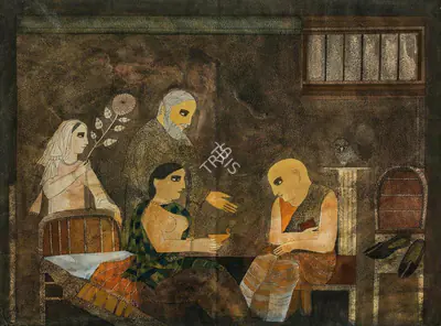 Badri Narayan (Artist), The Initiation, 1991, Painting