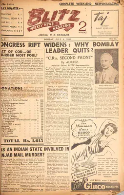 R.K. Karanjia (Editor), Blitz, 1942, Magazine