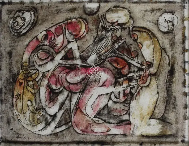 Avinash Chandra (Artist), Erotic Scene, 1964, Painting