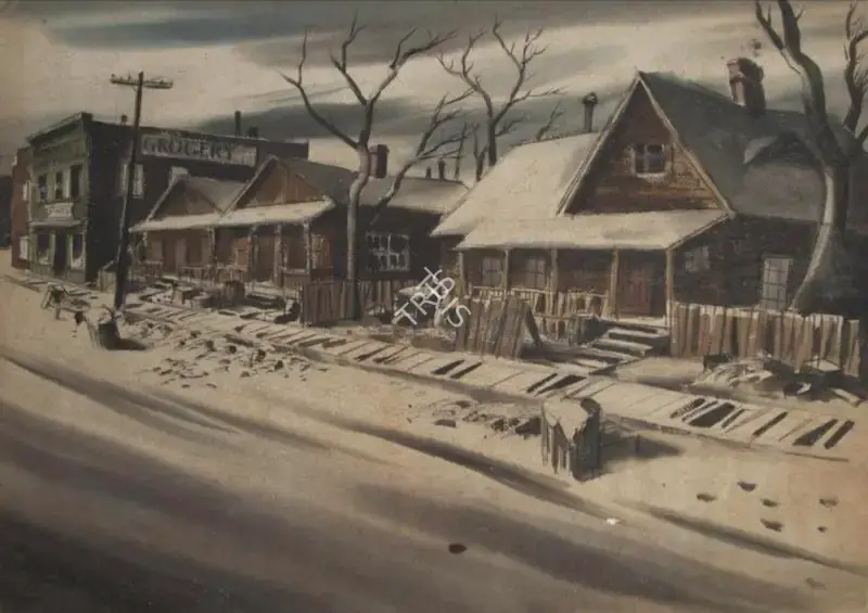 Frank Capra (Producer), It's A Wonderful Life, 1946, Set Design Painting