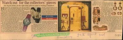 Malini Bhupta (Reporter), Watch Out For The Collectprs'Pieces, 2001, Newspaper Clipping