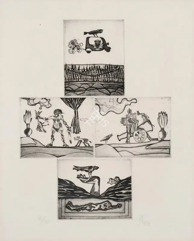 Jai Zharotia (Artist), Untitled, 1973, Graphic Art