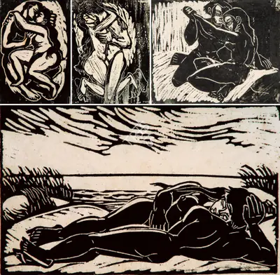Chittaprosad (Artist), Lovers Series I, Graphic Art