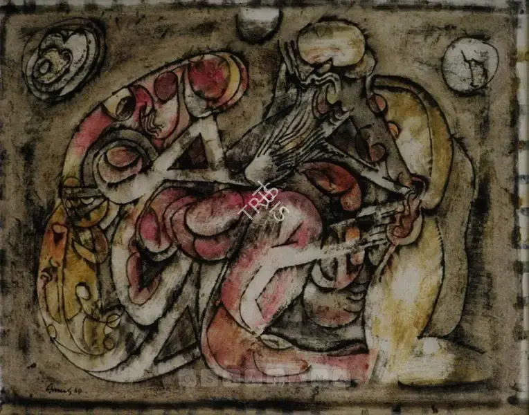 Avinash Chandra (Artist), Erotic Scene, 1964, Painting