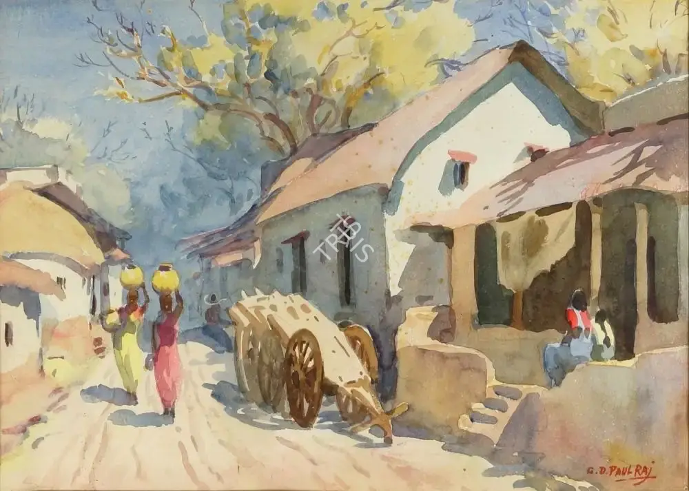 G.D. Paulraj (Artist), Untitled (Street scene), Painting