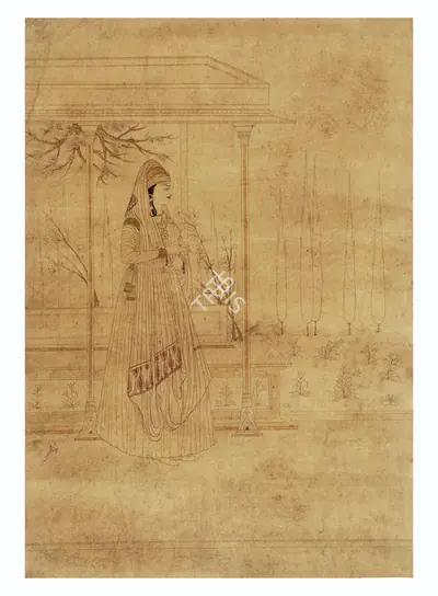 M.A.R. Chughtai (Artist), Untitled (Lady), Painting