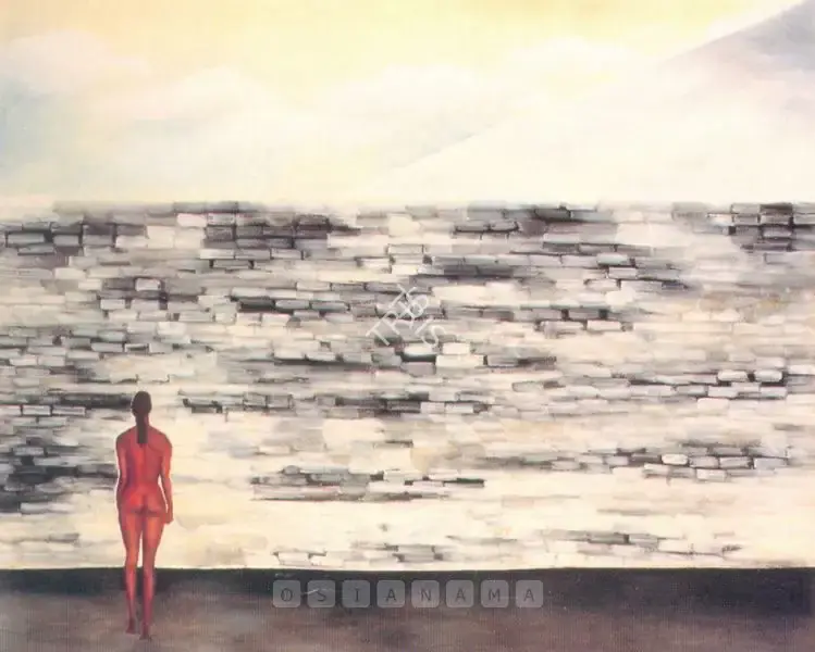 Hemi Bawa (Artist), Woman Against Wall, 1992, Painting