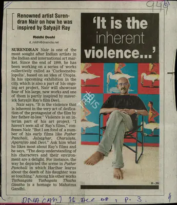 Riddhi Doshi (Reporter), It is the Inherent Violence…, 2008, Newspaper Clipping