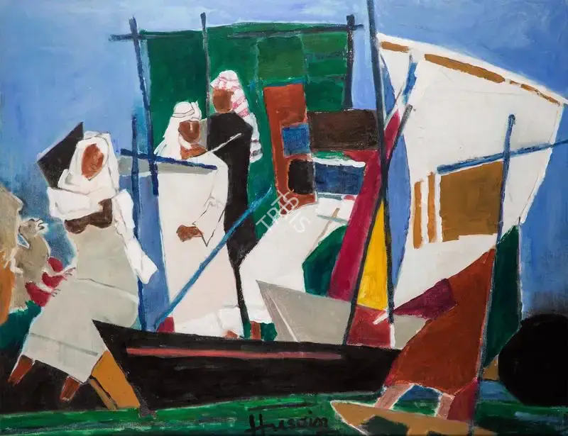 M.F. Husain (Artist), Untitled (Portrait of lbn Zainab), 1979, Painting