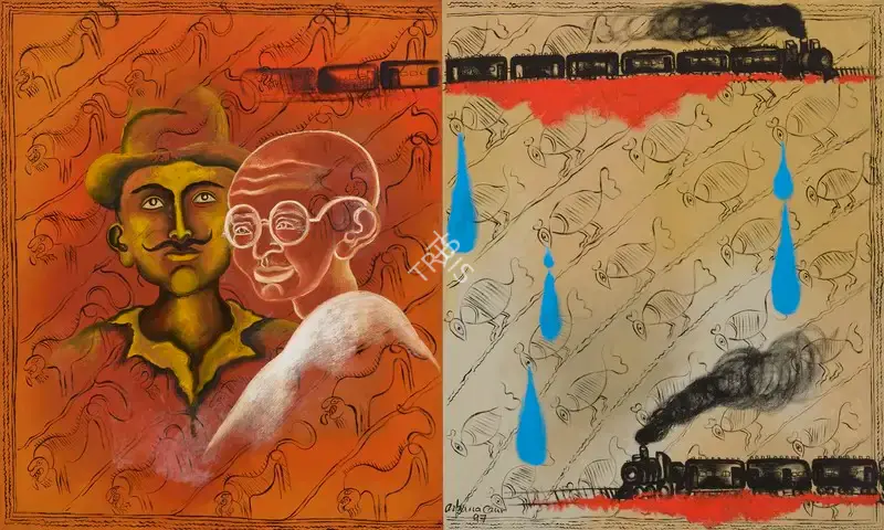 Arpana Caur (Artist), The Great Divide, 1997, Painting