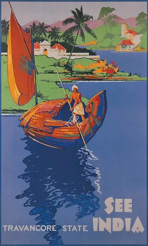 After D. Newsome (Artist), See India, Travel Publicity Related Art & Poster