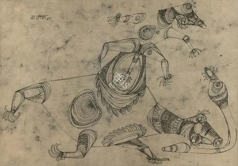 Satish Gujral (Artist), Untitled, 1967, Drawing