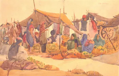 Sailoz Mookherjea (Artist), Market Scene, Painting