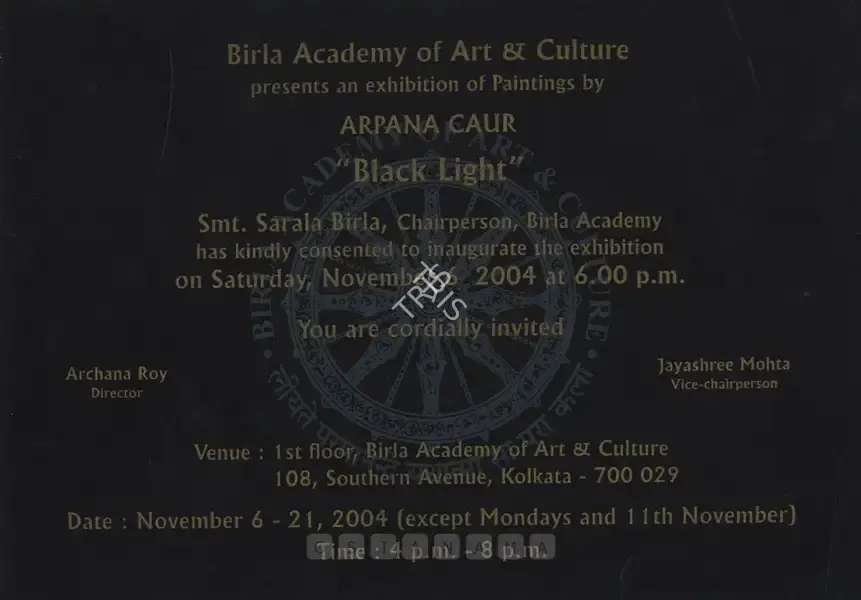 Arpana Caur (Artist), Arpana Caur, 2004, Solo Exhibition Invitation