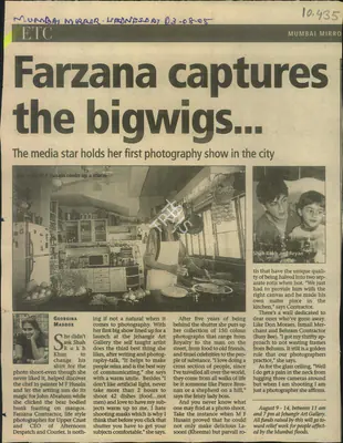 Georgina L. Maddox (Reporter), Farzana Captures the Bigwigs, 2005, Newspaper Clipping