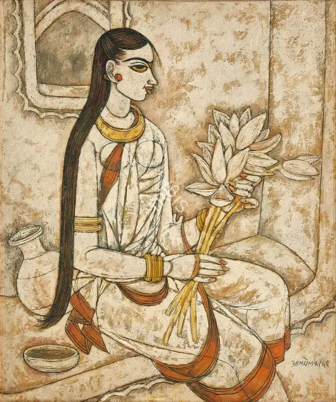 A.A. Almelkar (Artist), Shwetambari, 1969, Painting
