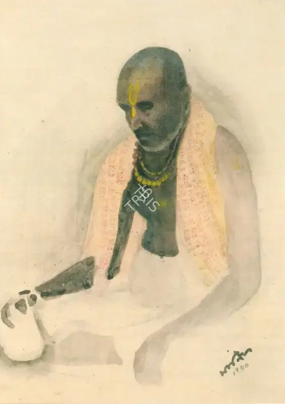 Maniklal Banerjee (Artist), A Saint, Painting