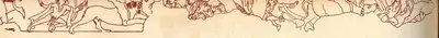 Unknown (Artist), Animal Frieze, Possibly Alluding to the Krishna Govinda Myth, 0200, Sketch