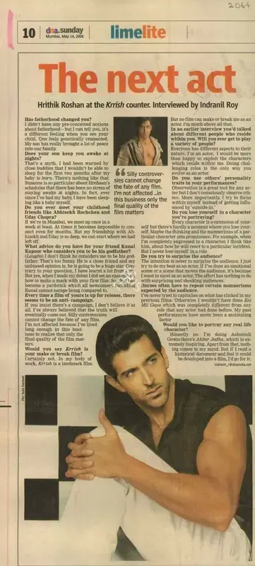 Subi Samuel (Photographer), The Next Act, 2006, Newspaper Clipping
