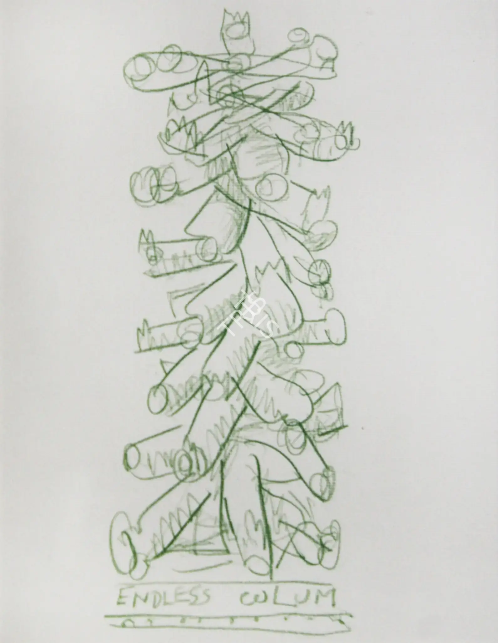 Jyothi Basu (Artist), Study For Invasion VIII (Endless Column), 2006, Drawing