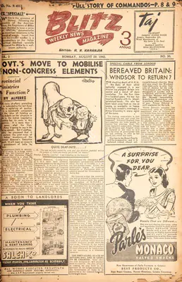 R.K. Karanjia (Editor), Blitz, 1942, Magazine