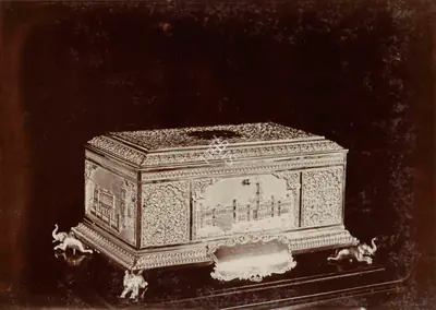 Studio Bourne & Shepherd (Photographic Studio), The Casket in which the People's Address was presented, 1909, Antiquarian Photograph