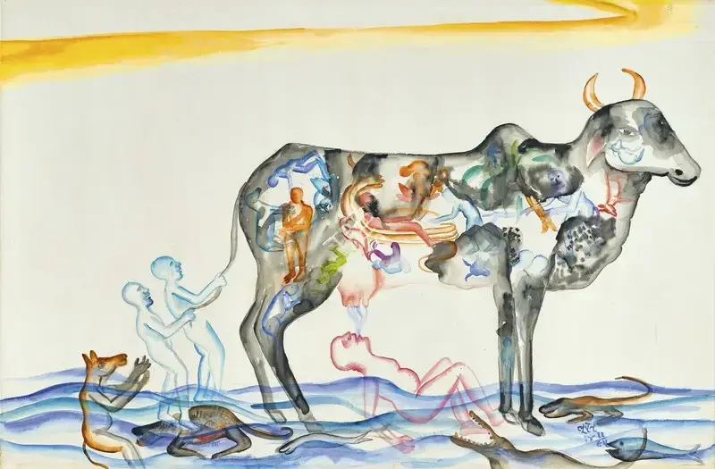 Khakhar, Bhupen (Artist). Untitled, 1995 | Painting, Pu.Onl/12.03.26, 2026 · Pundole