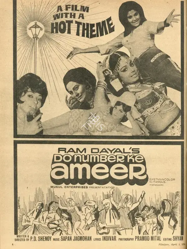 Ram Dayal (Producer), Do Number Ke Ameer, 1974, Advertisement