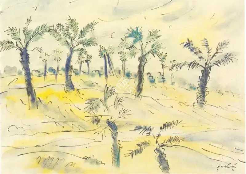 Ramkinkar Baij (Artist), Rural Landscape, Painting