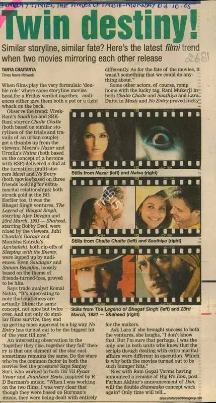 Tanya Chaitanya (Reporter), Twin Destiny!, 2005, Newspaper Clipping