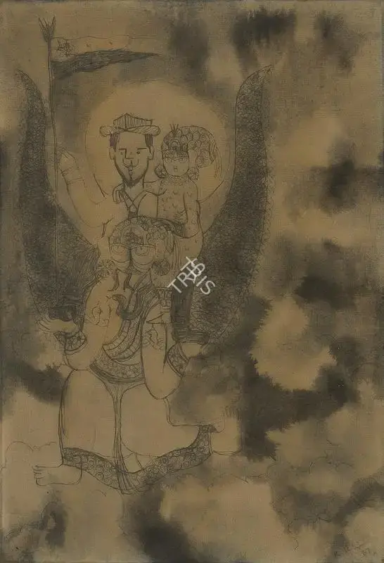 Ramanujam, K. (Artist). Wedding Couple, 1967 | Painting, Os.Mum/22.06.17, 2017 · Osian's