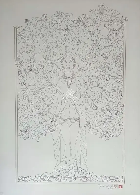 A. Ramachandran (Artist), Untitled (Tree of Life), 1994, Painting