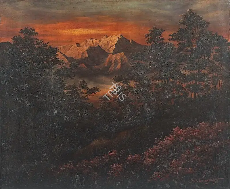 Gangooly, J.P. (Artist). Himalayan Valley, n.d. | Painting, De.Onl/30.07.22, 2022 · DeRivaz & Ives