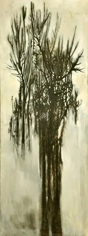 B. Prabha (Artist), Untitled (Landscape), 1973, Painting