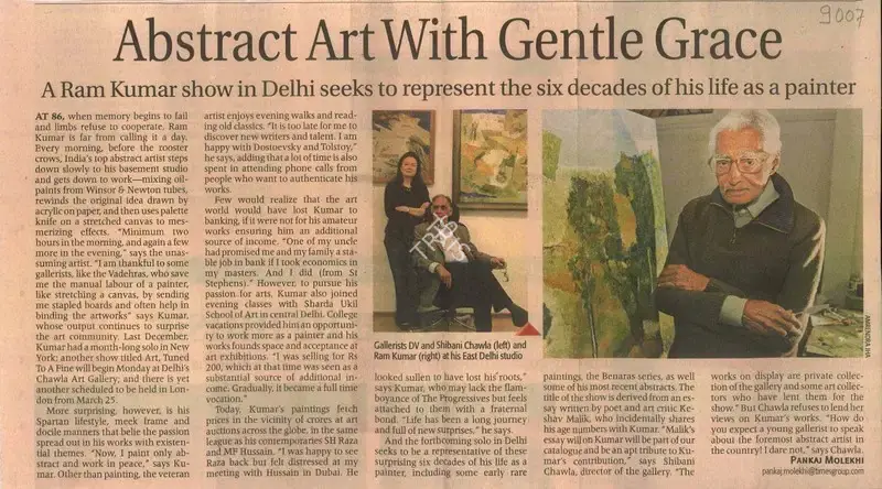 Pankaj Molekhi (Reporter), Abstract Art With Gentle Grace, 2011, Newspaper Clipping