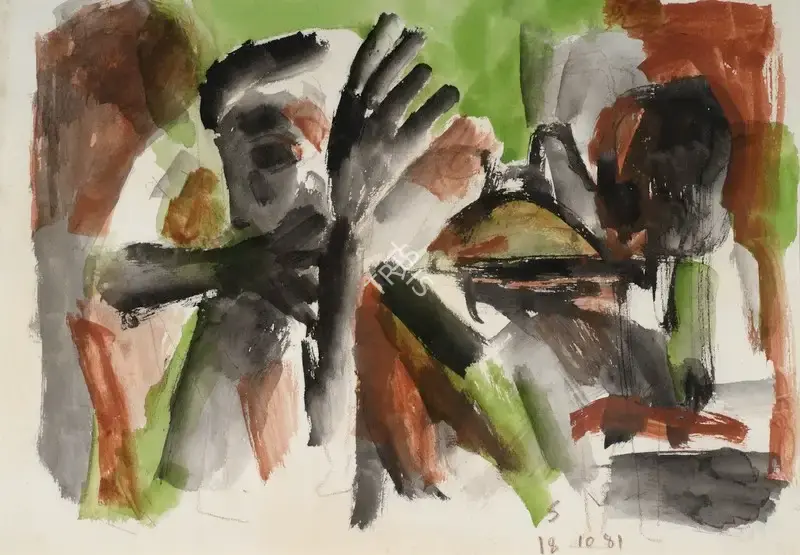 Somnath Hore (Artist), Untitled, 1981, Painting