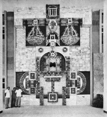 Satish Gujral (Artist), Ceramic Mural, Delhi High Court, 1975, Sculpture